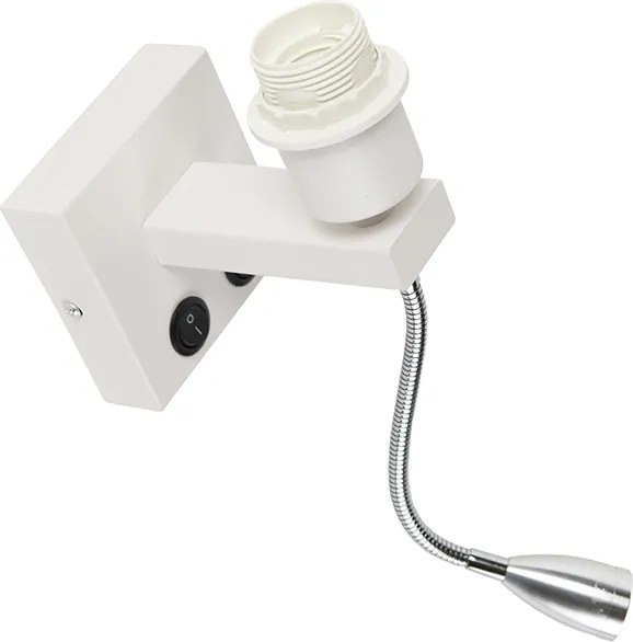 Nowoczesna lampa ścienna biała z regulowanym ramieniem - Brescia Combi