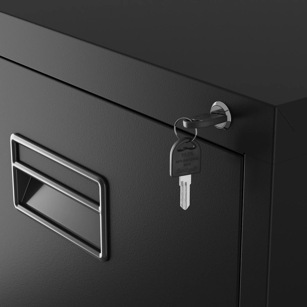 Metalowa szafa kartotekowa SARA V4, 460 x 1320 x 620 mm, czarna