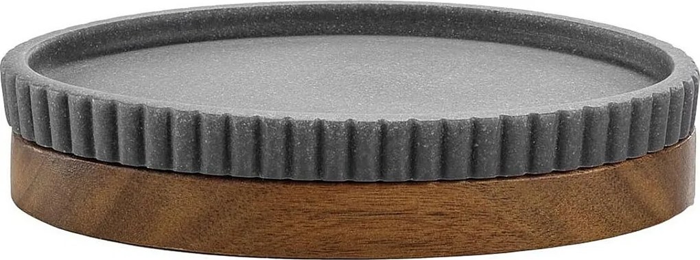 Design mydelniczka "Niagara" 14cm antracytowy nowoczesny z poliryzeny i drewna