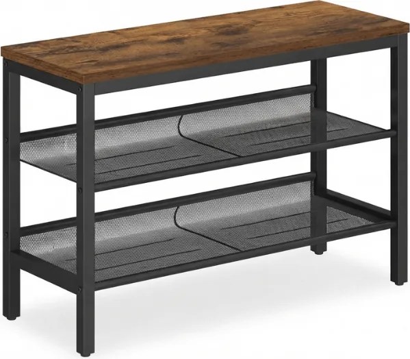 Szafka na buty TAYLOR z 2 półkami 75x50 cm, w kolorze rustykalnym brązowym