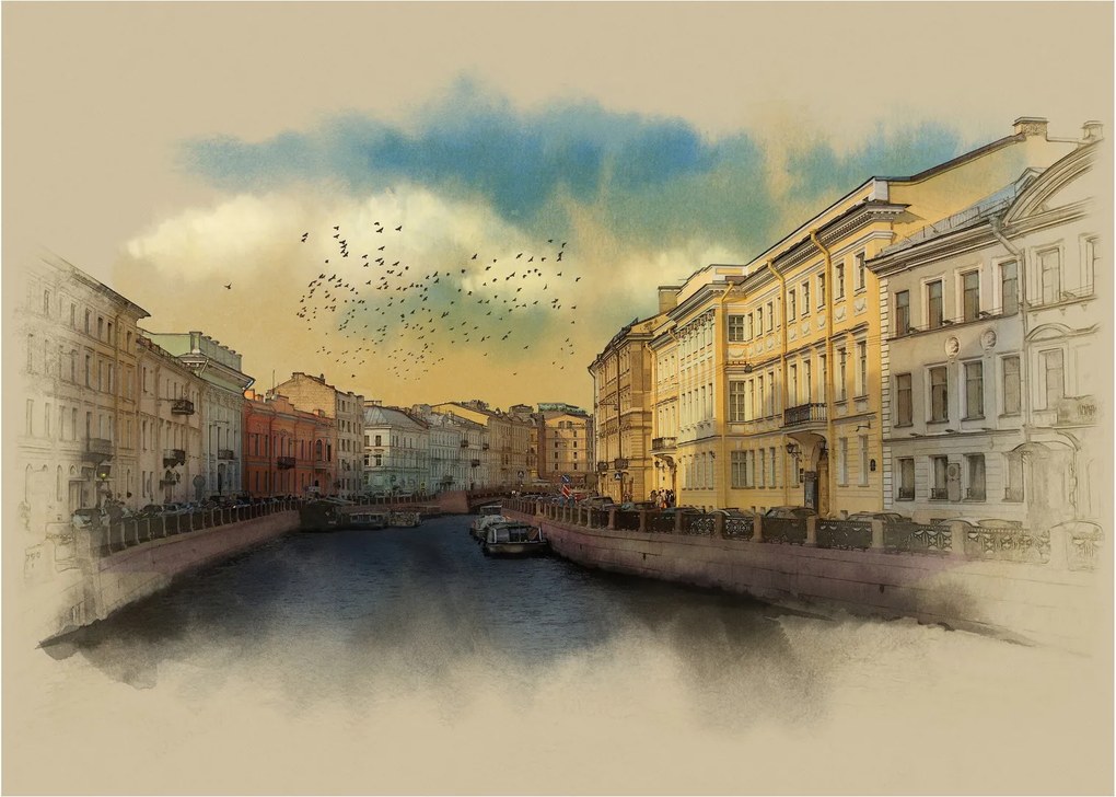 Obraz na szkle - Rzeka Mojka, Sankt Petersburg, Rosja (70x50 cm)