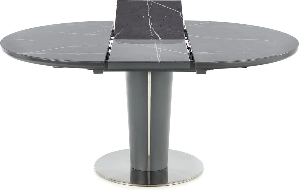 Okrągły stół Ricardo ze szklanym blatem w imitacji marmuru