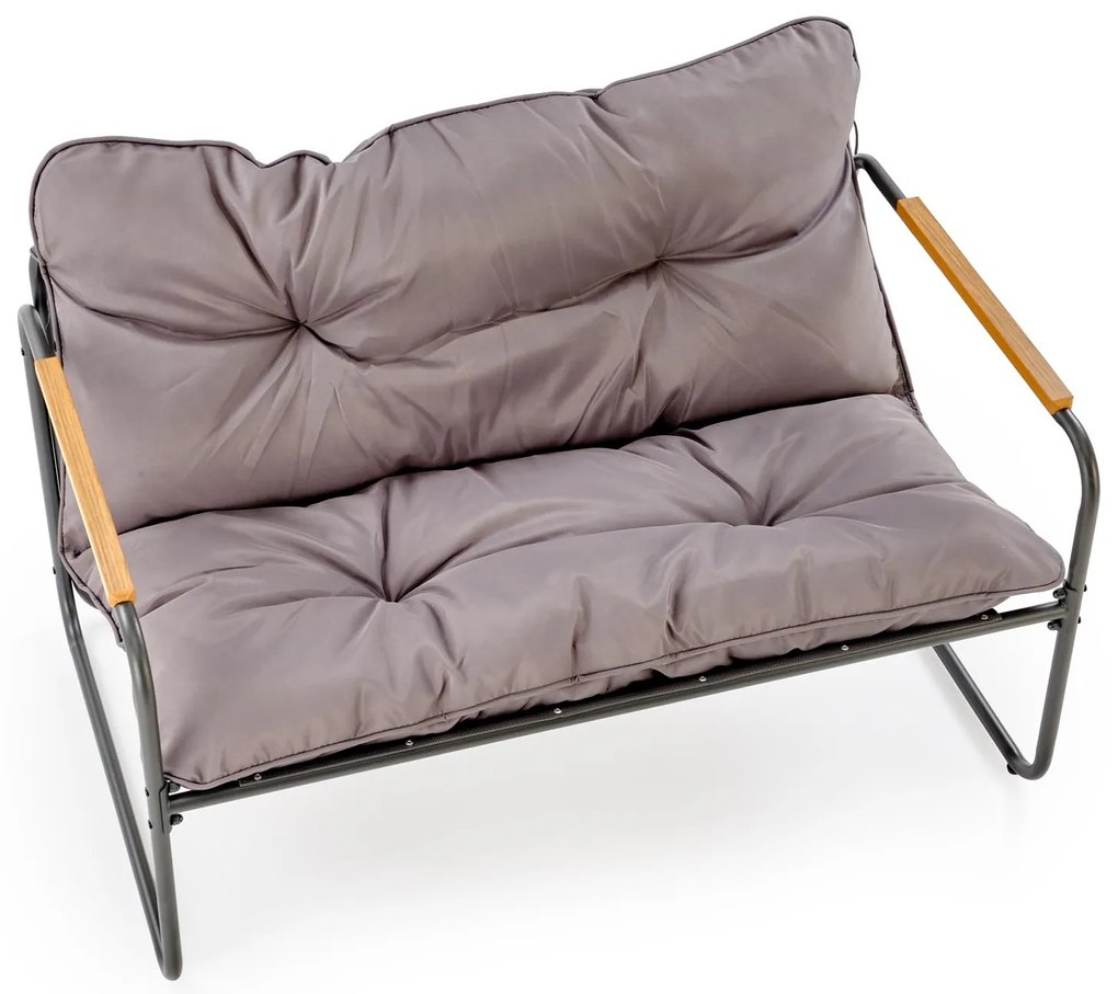 HUDSON Zestaw ogrodowy HUDSON sofa, 2 fotele, ława, popielaty nowoczesny