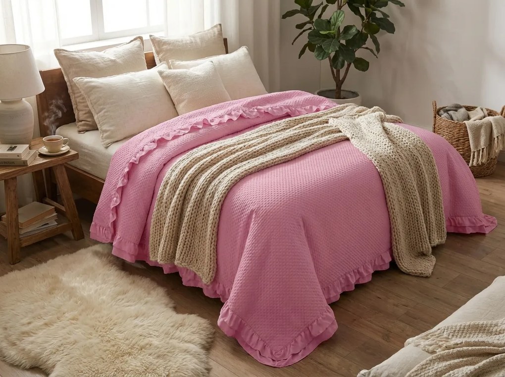 Narzuta na łóżko MONTEGO, różowa Rozmiar: 200 x 220 cm