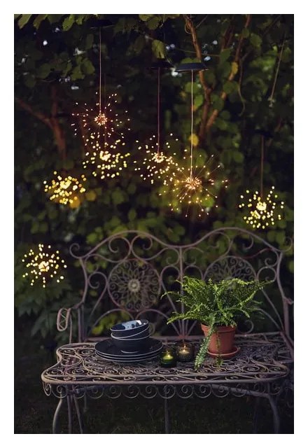 Ogrodowa lampa solarna LED z białymi diodami Star Trading Firework, wys. 50 cm