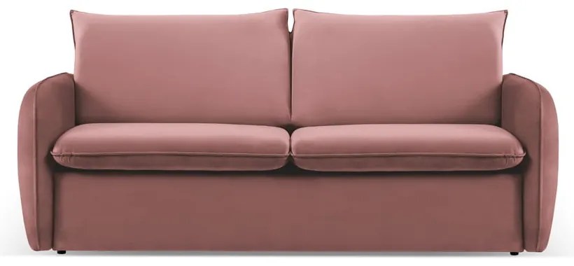 Różowa aksamitna rozkładana sofa 194 cm Vienna – Cosmopolitan Design