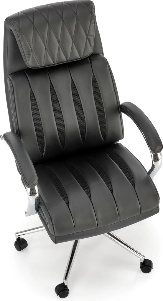 Czarno fotel gabinetowy z ekoskóry Romano Halmar