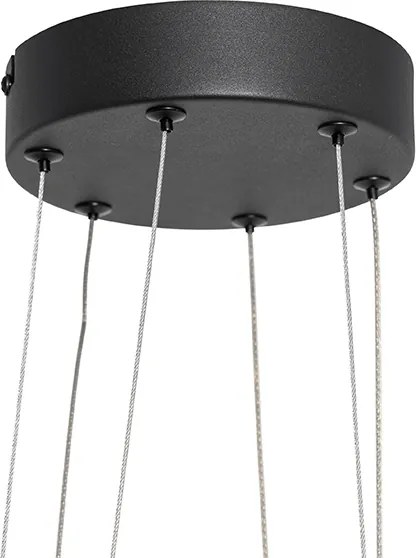 Lampa wisząca czarna z LED 3-stopniowo ściemnialna 6-światłowa - Jolanta