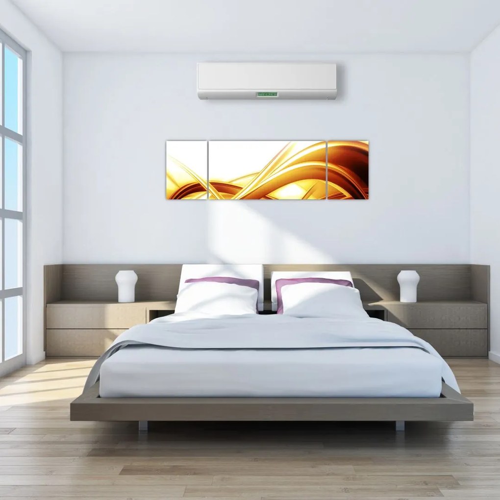 Obraz - Żółta abstrakcja (170x50 cm)
