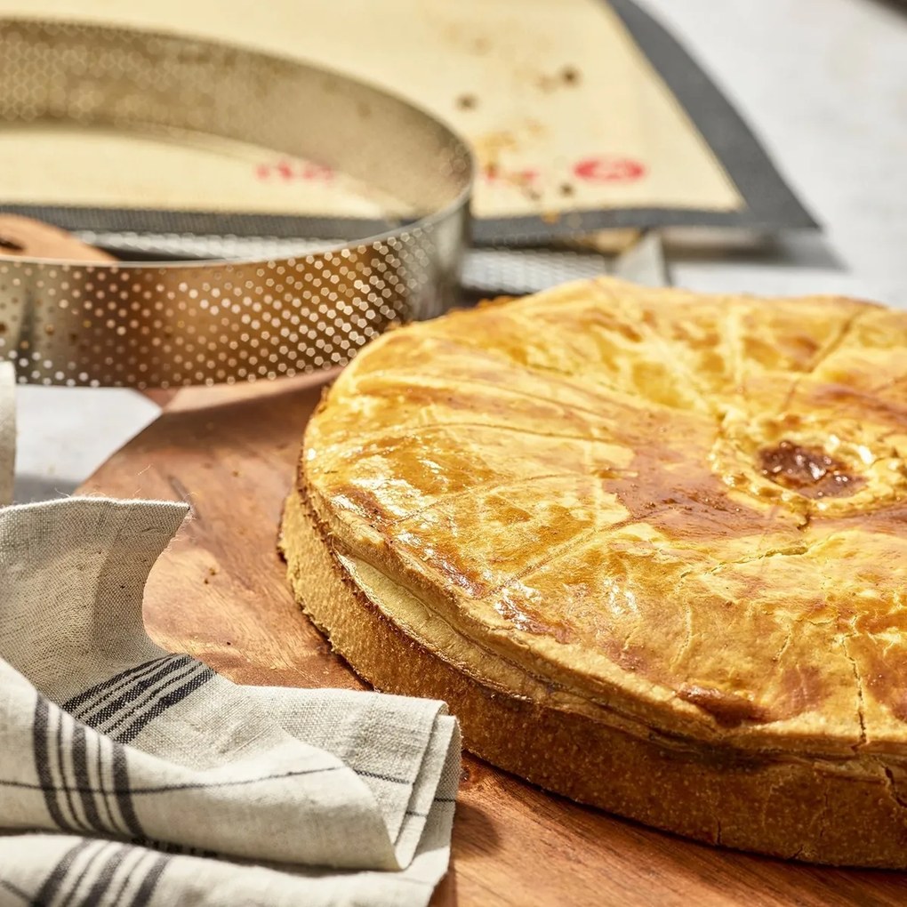 De Buyer 3098.09 perforowana okrągła rama do ciasta 24,5 cm, stal nierdzewna, 24,5 cm