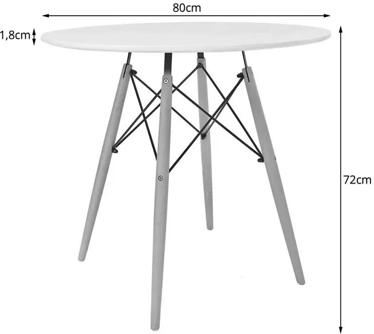 Skandynawski okrągły stół 80 cm dąb P7-P56