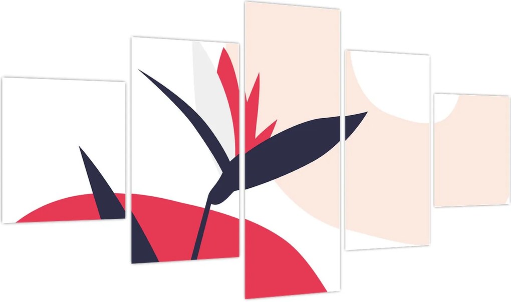 Obraz - Różowa abstrakcja kwiatowa N⁰1 (125x70 cm)