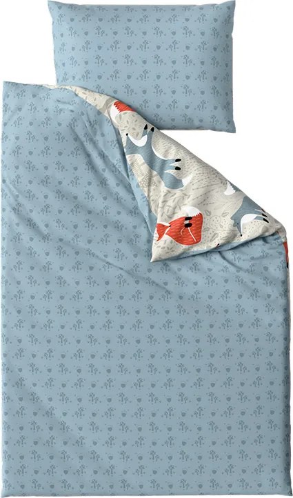 PrzytulneMieszkanie.pl PrzytulneMieszkanie.pl Krepowa pościel do łóżeczka Renforcé FOXIVA szara Rozmiar pościeli: 45 x 65 cm | 90 x 140 cm