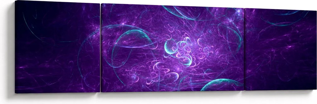 Obraz nowoczesnej niebieskiej abstrakcji (170x50 cm)