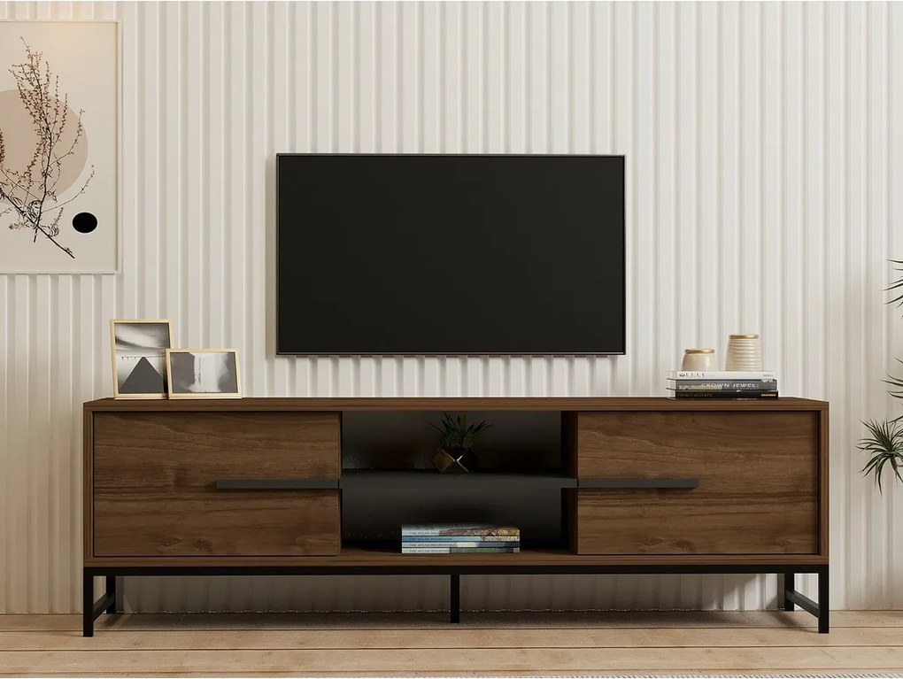 Stolik pod telewizor Mono Walnut and Black