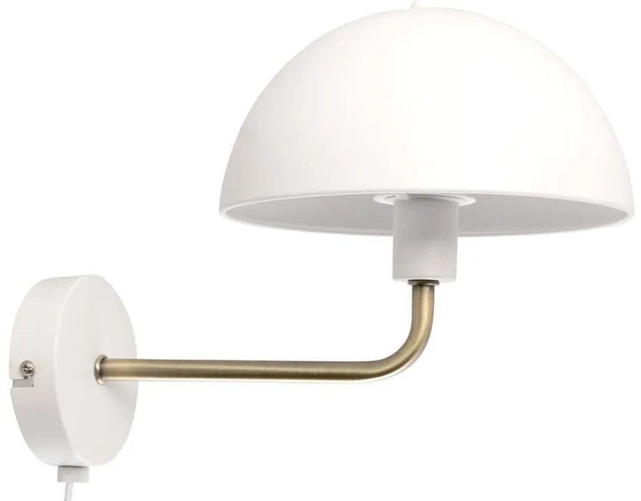 Kinkiet w biało-złotym kolorze Leitmotiv Bonnet, wys. 25 cm