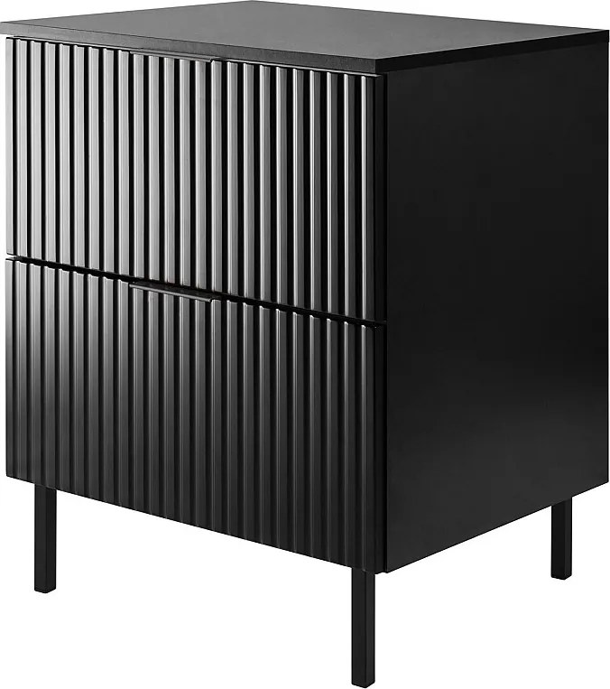 Szafka pod umywalkę, czarna, 60 x 77 x 46 cm, uchwyt czarny, nogi czarne + blat