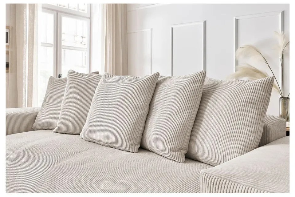 Kremowa sztruksowa sofa 280 cm Voltaire – Bobochic Paris