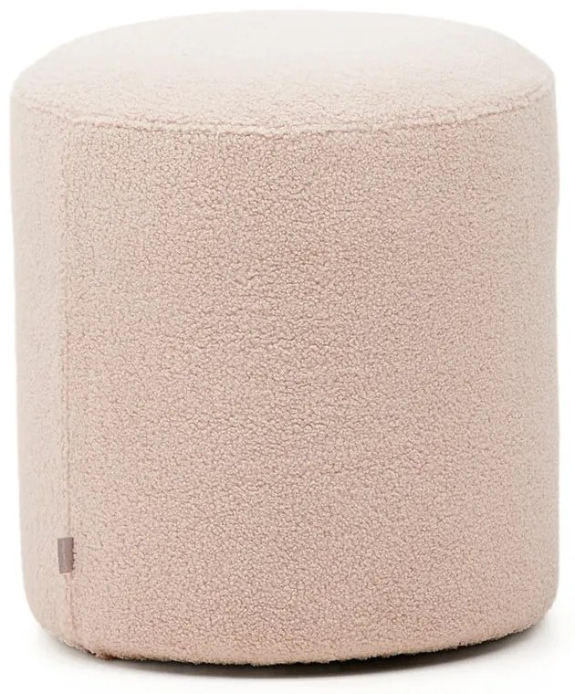 Jasnoróżowy puf z materiału bouclé Kaeli – Kave Home