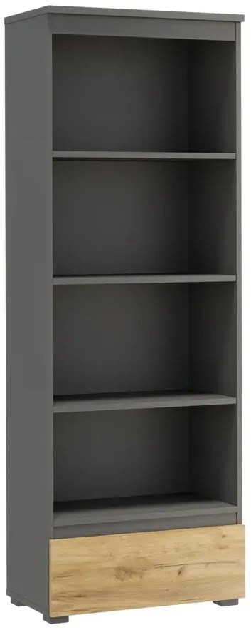 Zestaw 6 nowoczesnych mebli z biurkiem antracyt + dąb craft - Elsinor 11X