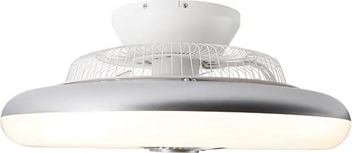 Srebrny wentylator sufitowy z LED i pilotem - Clima