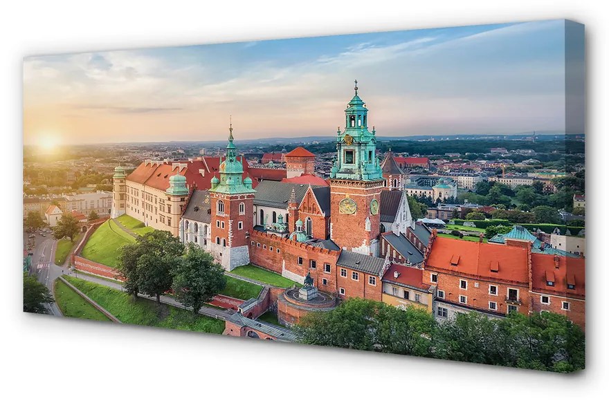 Obraz na płótnie Kraków Zamek panorama wschód słońca