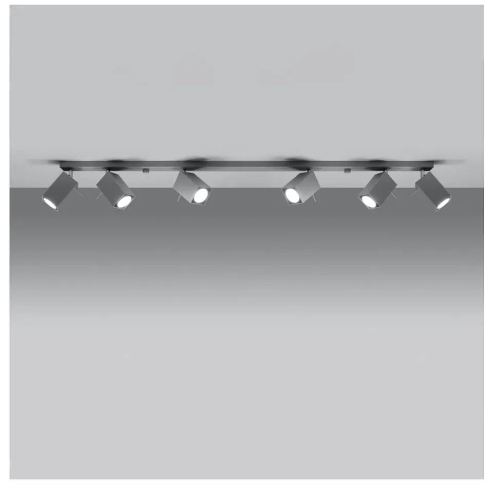 Szara lampa punktowa 6x118 cm Toscana – Nice Lamps