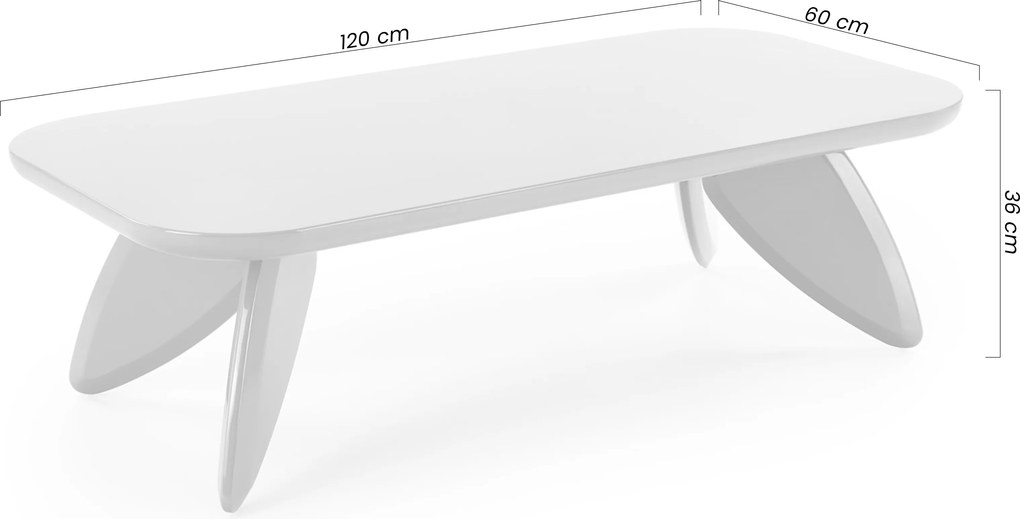 Stolik kawowy prostokątny Lumis 120 cm - jasny zielony