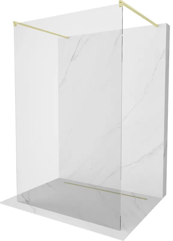 Mexen Kioto ścianka prysznicowa wolnostojąca 100 x 200 cm, transparent 8 mm, złota szczotkowana - 800-100-002-55-00