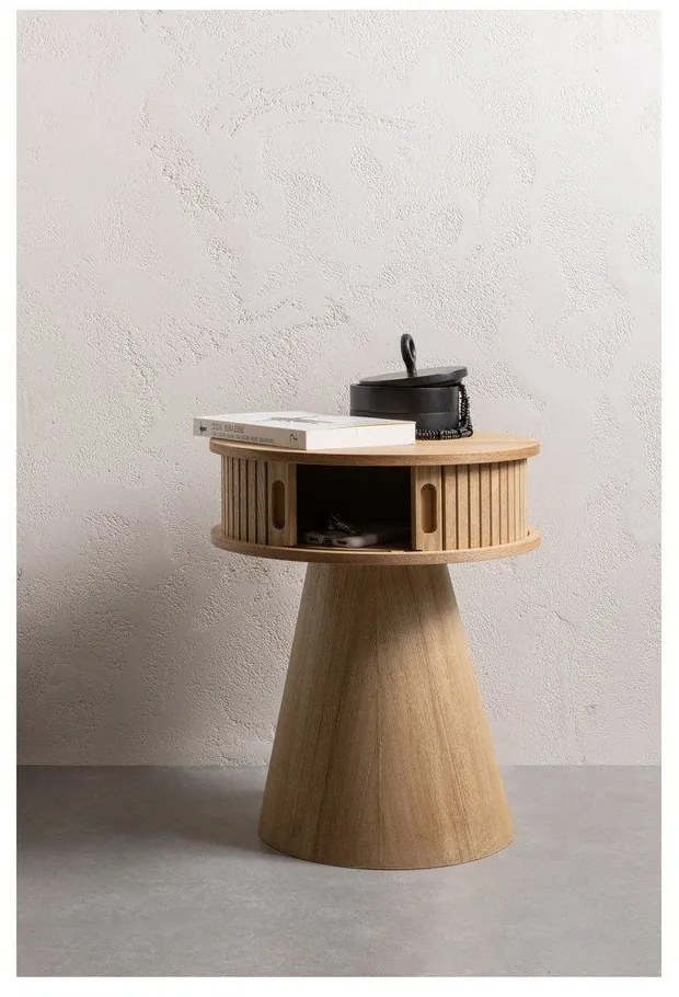 Szafka nocna w dekorze sosny w naturalnym kolorze Karri – WOOOD