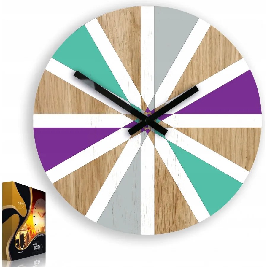 Zegar na ścianę nowoczesny efektowny okrągły cichy do kuchni salonu pokoju