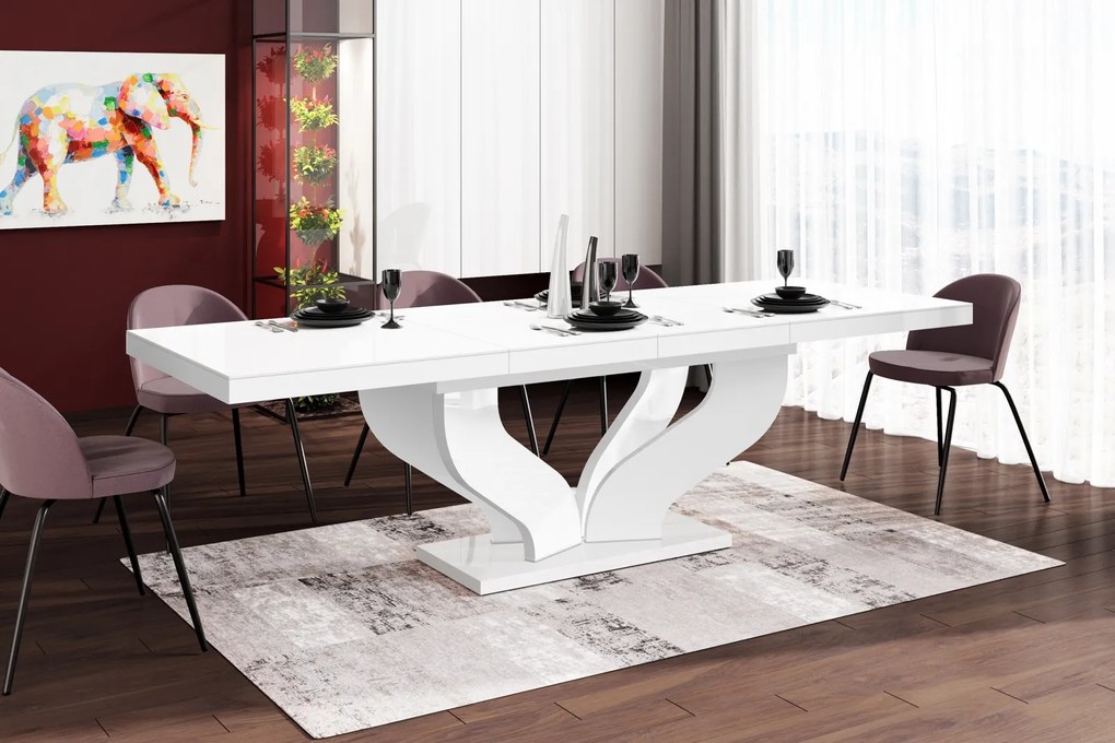 Rozkładany stół jadalniany w wysokim połysku Viva