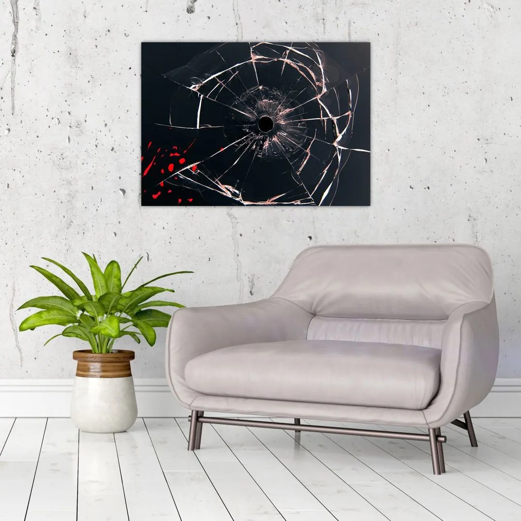 Abstrakcyjny obraz - potłuczone szkło (70x50 cm)