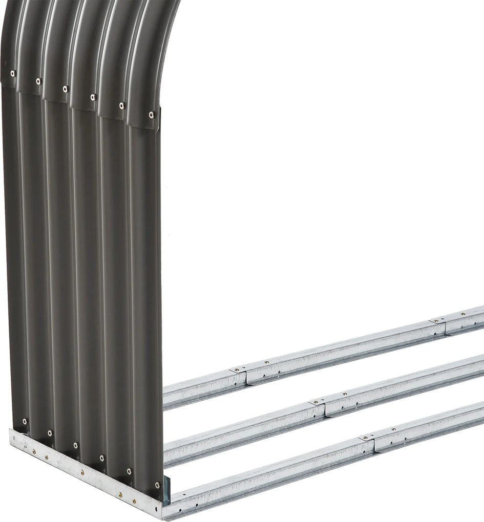 Outsunny Stojak na Drewno Opałowe Drewutnia Stalowa Szara 212x46x112cm | Aosom PL