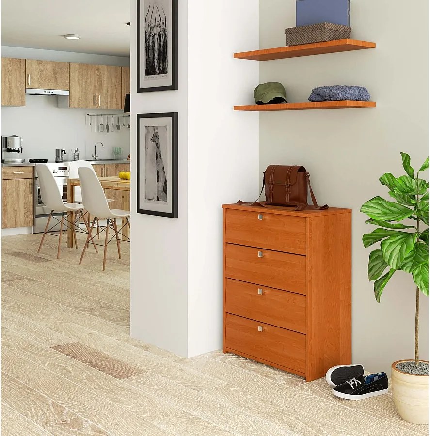 Szafka na buty AKORD Olcha 60 cm 4 drzwi kolor Olcha mat 4 półki 60x33x80 cm