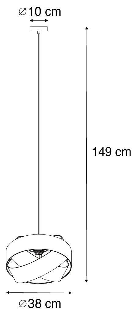 Nowoczesna lampa wisząca czarna - Cloth