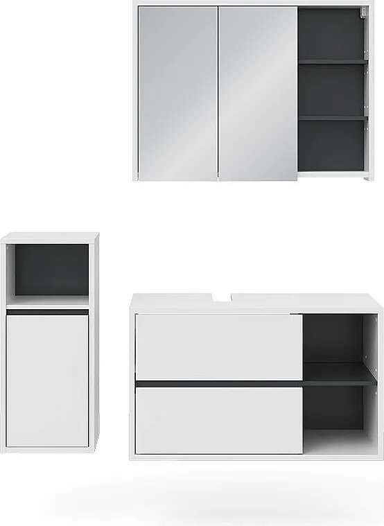 Zestaw mebli łazienkowych biały 60x45x100 viola