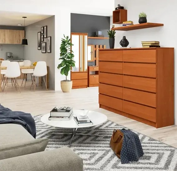 Wysoka komoda z szufladami do biura olcha N9-T34