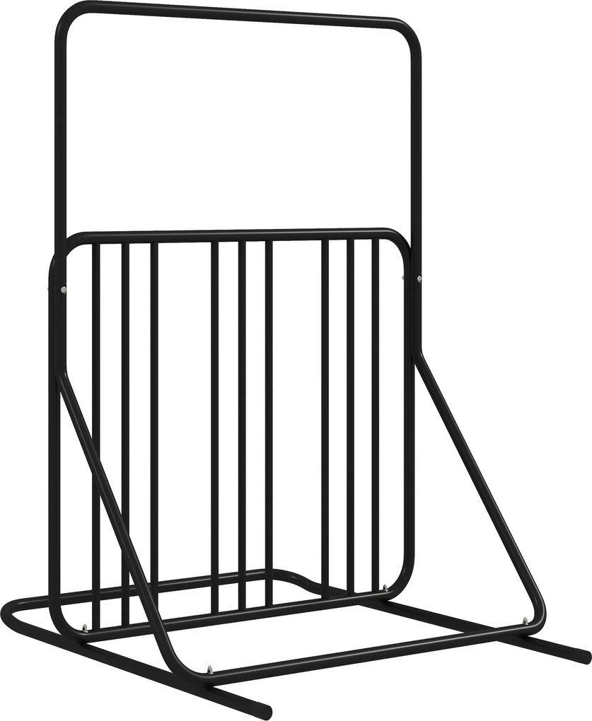 DURHAND Stojak Rowerowy dla 4 Rowerów Stalowy Czarny 102x92x130cm | Aosom PL