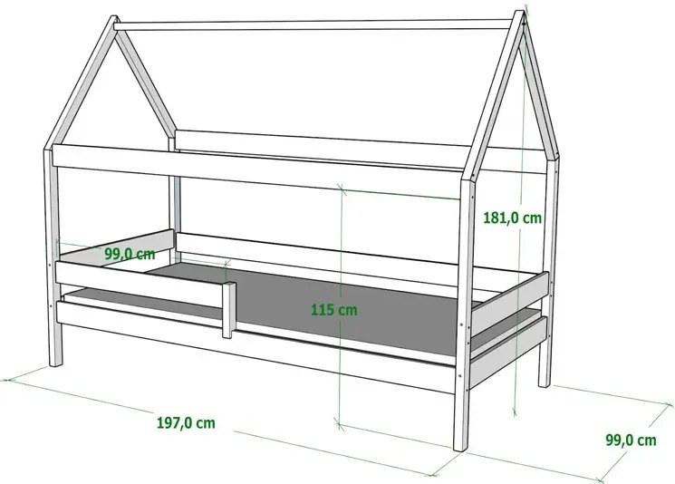 Różowe dziecięce łóżko typu domek E3-L36