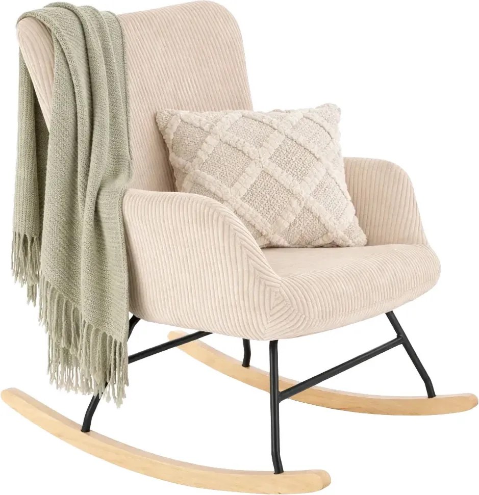 Kremowy wypoczynkowy fotel bujany W5-W20