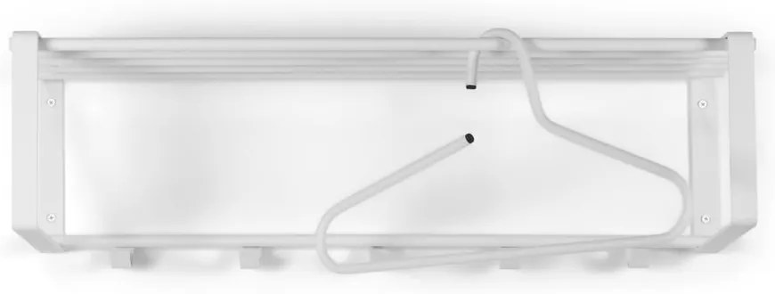 Biały metalowy wieszak ścienny z półką Rex – Spinder Design
