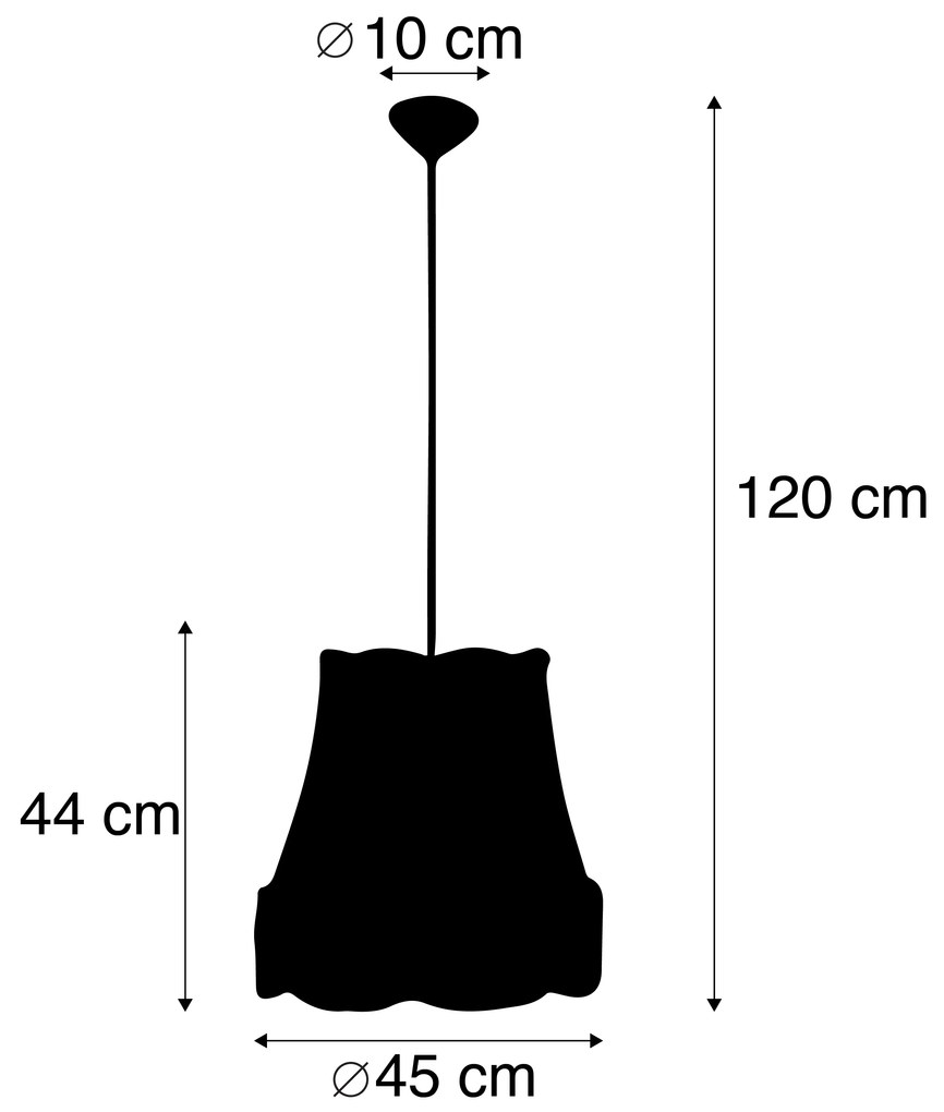 Zestaw 4 Retro wiszących złotych lamp 45 cm - Granny Retro Oswietlenie wewnetrzne