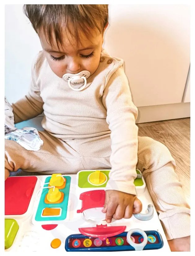 Woopie baby tablica manipulacyjna kuchnia zegar z efektami dźwiękowymi i świetlnymi montessori