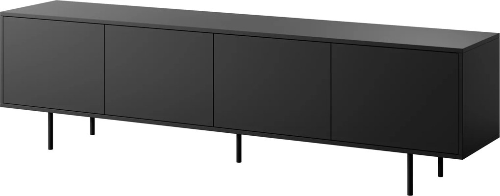 Czarna szafka RTV Nero na wysokich nóżkach