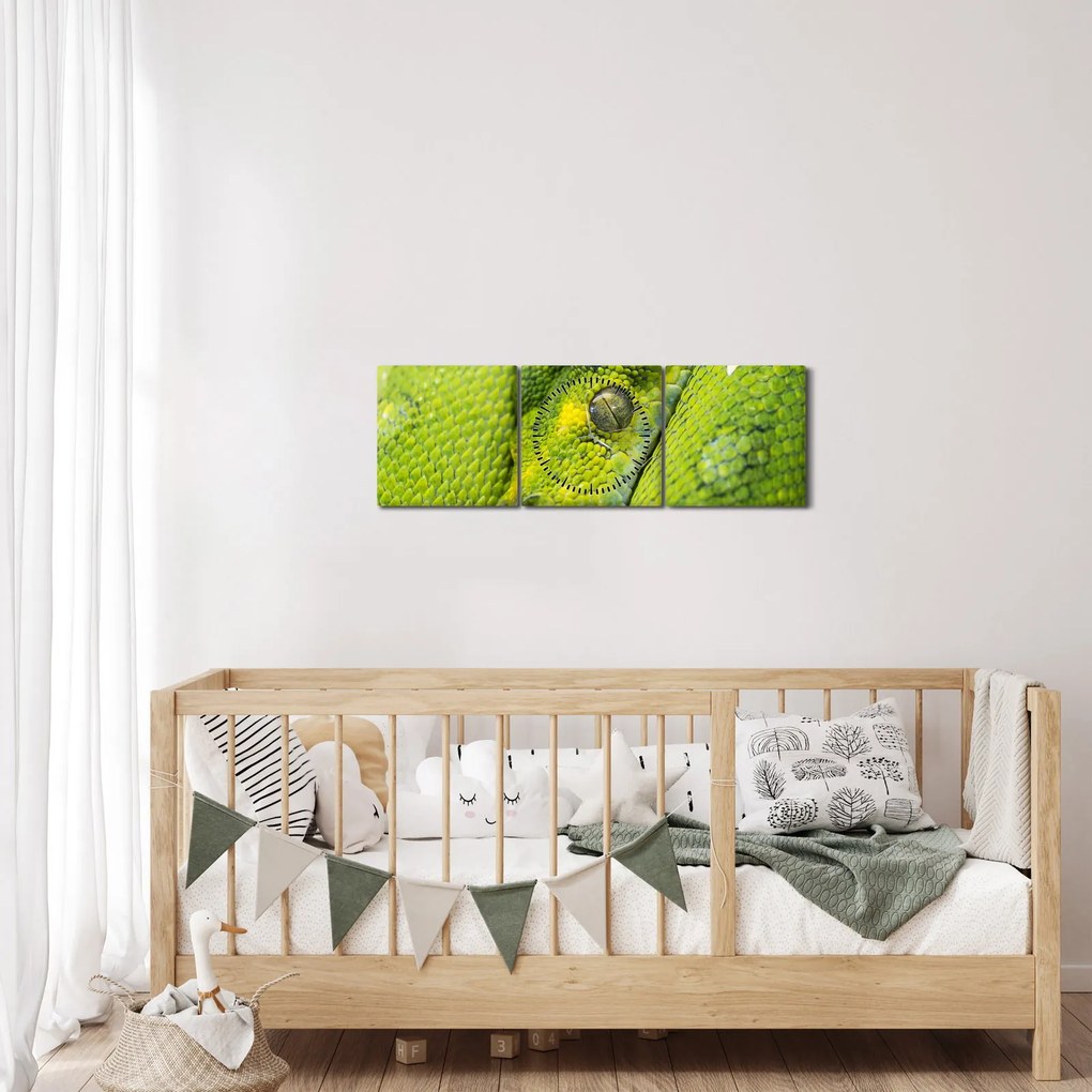 Obraz węża (z zegarem) (90x30 cm)
