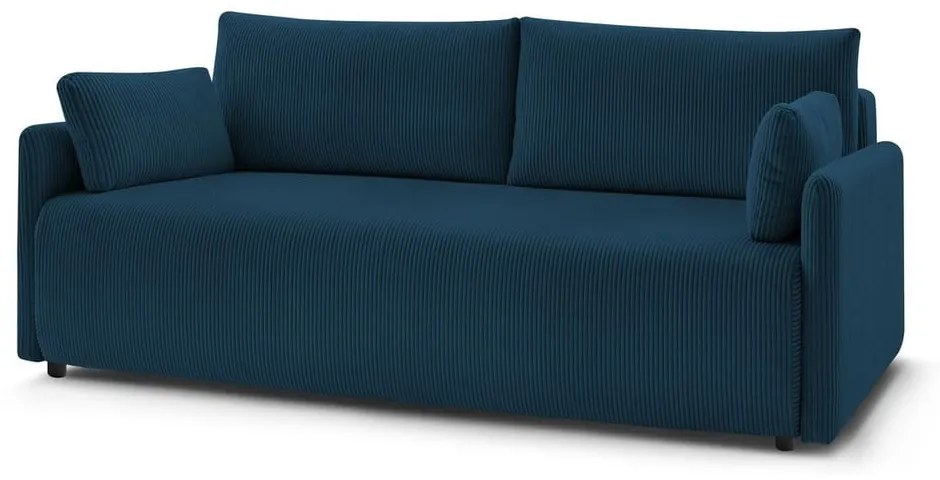 Ciemnoniebieska sztruksowa rozkładana sofa 211 cm Marcel – Bobochic Paris