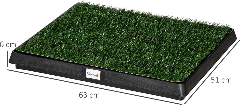 Toaleta dla szczeniąt PawHut z sztuczną trawą, 63 x 51 x 6 cm