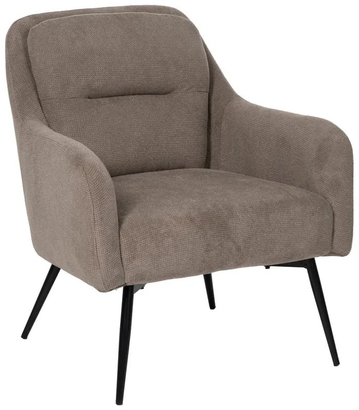 Szarobrązowy fotel z tkaniny szenilowej Classic – Ixia