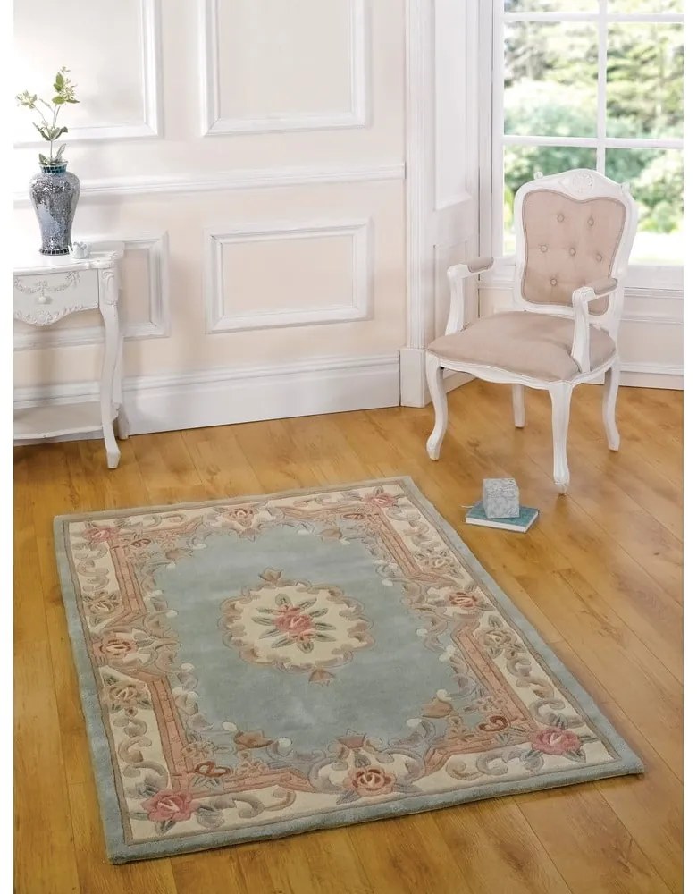Zielony wełniany dywan Flair Rugs Aubusson, 75x150 cm